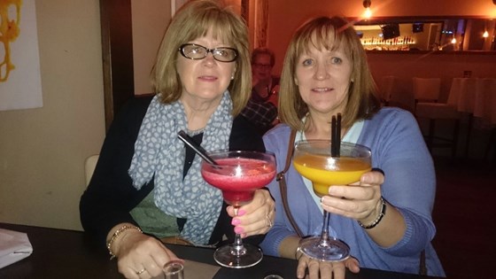 Janette and Barbara enjoying a cocktail in Vienna 