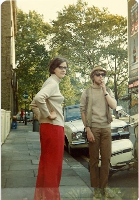1971 again.  Outside the flat.  My scooter visible, but not Richard's. It was stolen from there.
