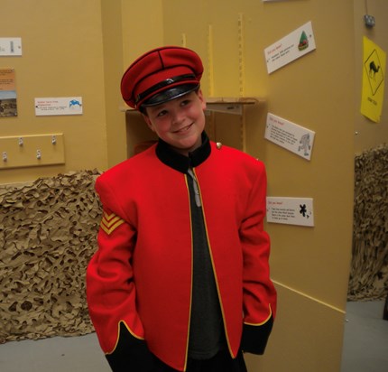 George dressing up at the tank museum August 2011