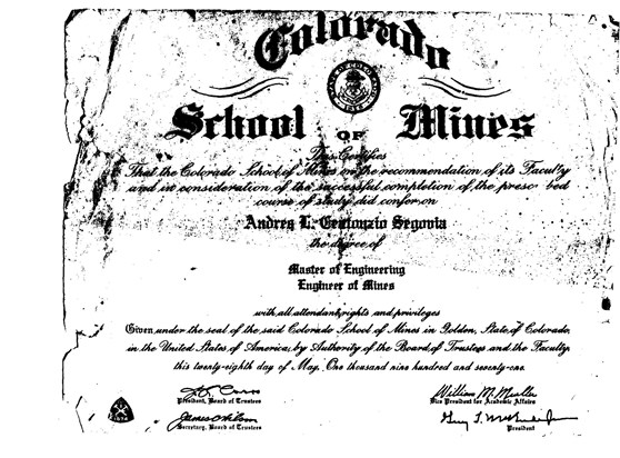 Diploma de Maestria de mi Padre