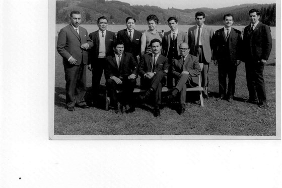 Papi con un grupo de maestros Escuela de Minas, Copiapo