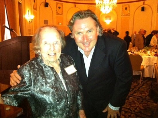 Mom "with heldentenor Simon O'Neill at the Wagner Society of Northern California