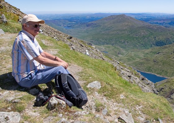 Mike on Snowdon (he went up by train!)