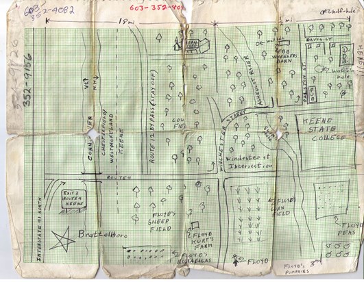 Don's map to Keene, NH 1972
