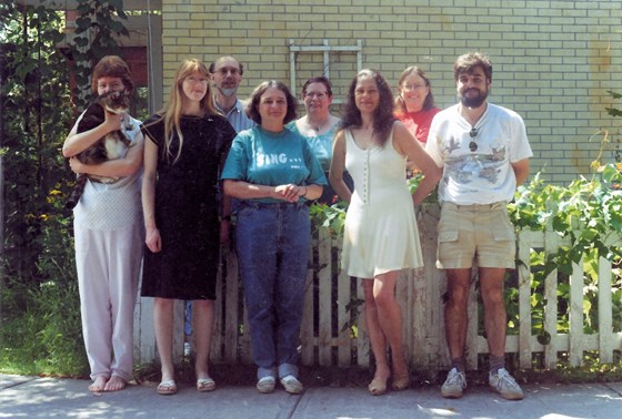 Jo (second from right) with members of the Lyngarde writing group, Ottawa, early 1990s