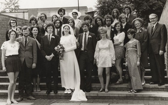 friends at Jo and Ken's wedding, 1971-07-24