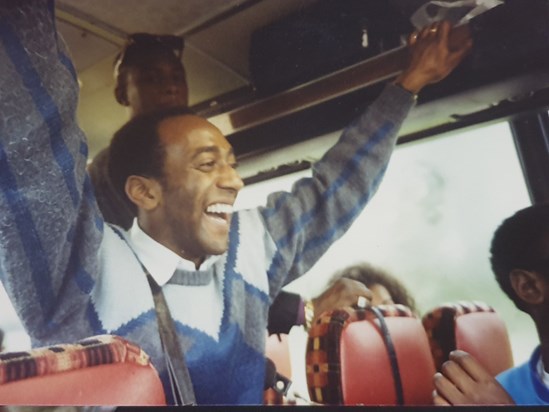 On the coach sweden bound circa 1988