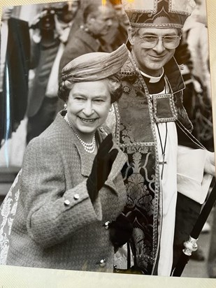 Mark and HRH Queen Elizabeth II distributing the Maundy Money in Birmingham, 1989 