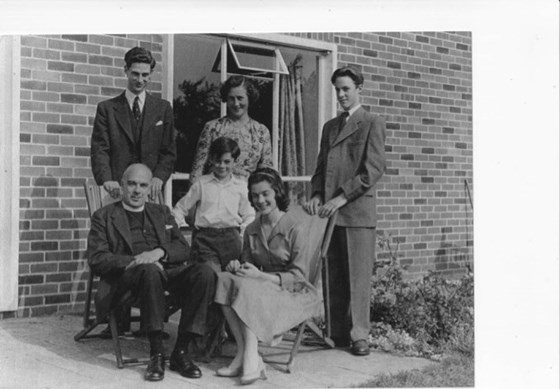 Hengrove 1958. Mark, top L, with parents Eric and Phyllis, and (L to R) siblings Paul, Clare and John