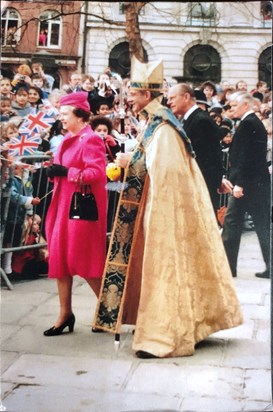 Outside Birmingham Cathedral, Maundy Thursday 1989