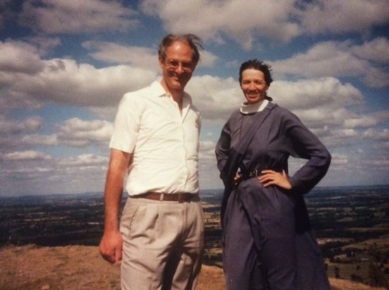 With Sister Carol in the Malverns, 1990s.