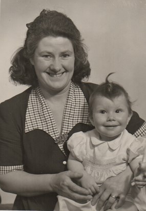 Baby Chris with her mum Amy