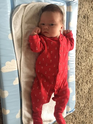 Thank you uncle Matt for the sleepsuit, I borrowed it from Leo xxx 