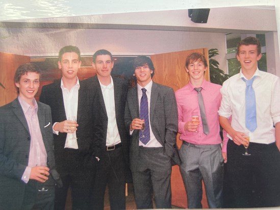 Sam’s 18th. June 2009.L-R Charlie, Oliver, James, Sam, Jack, Dave. 