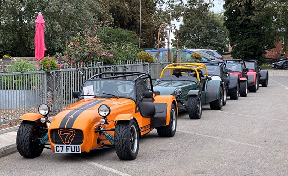 Your cortège lined up at the Duke of Wellington.  The Caterhams all looked amazing!