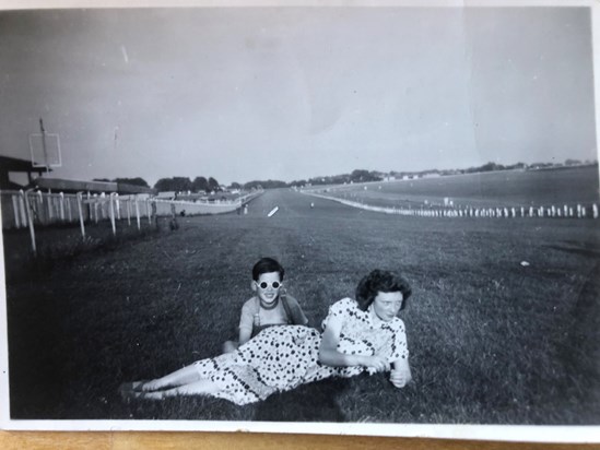 Mum and cousin Robbie, Epsom racecourse 