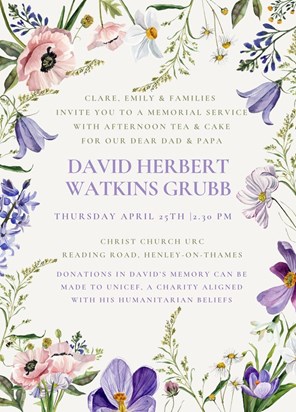 Grubb Memorial Invitation