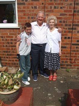 Beautiful Nan Rose with Grandad and their Great grandson Jordan