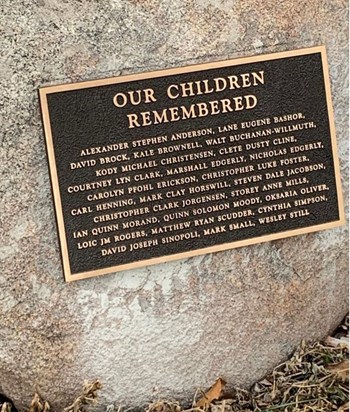 Luke and his brother Matthew memorialized on this plaque in the Children's Memorial Garden in Bozeman, MT