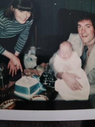 Chris with Christening cake 