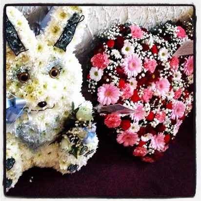 Thumper and Megs flower heart