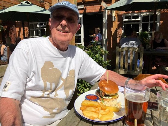 Burger and chips for lunch