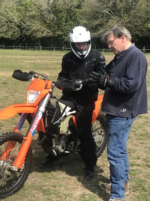 William Poulet & Andy motorbike lesson