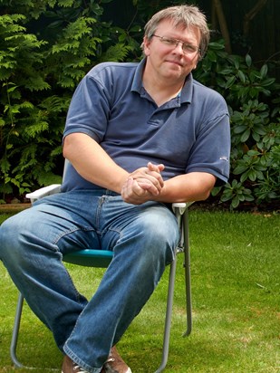 Andy relaxing at a summer BBQ