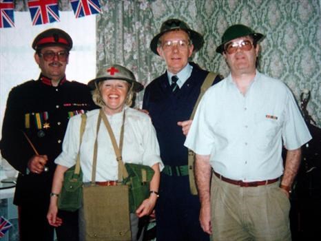 John, Meg, Roy & Al in army fancy dress