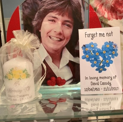 David Cassidy Memorial Candle &Forget-Me-Not seeds