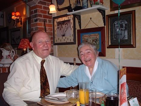 Nanny and Grandpa at Grandpa's 80th Birthday Dinner