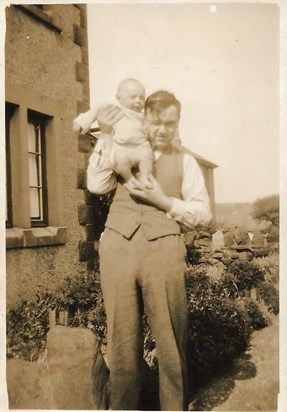 1933 Father at 6 7 months with his Father, Brow Head, Glusburn