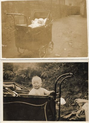 1933 possibly, Father in pram
