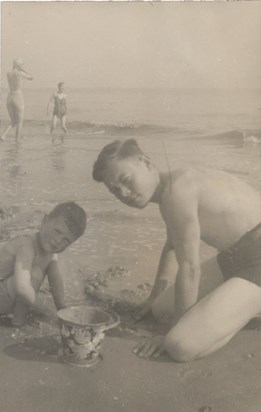 1948 Summer Father and Malcolm Cleethorpes