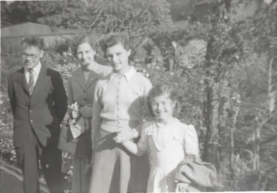 1950 Summer with Cousin Monica, visiting Uncle Ben, Auntie Edna and Cousin Janet at Quinton, Birmingham