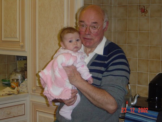 2002 12 Jemimah's first Christmas with her Grandad