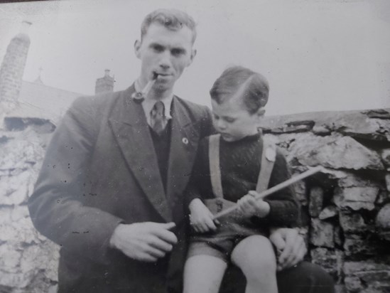 Gerard with his uncle Tom, many years ago in Dundalk
