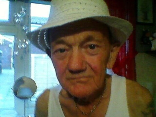 Dad with Caitlyns hat on xxx