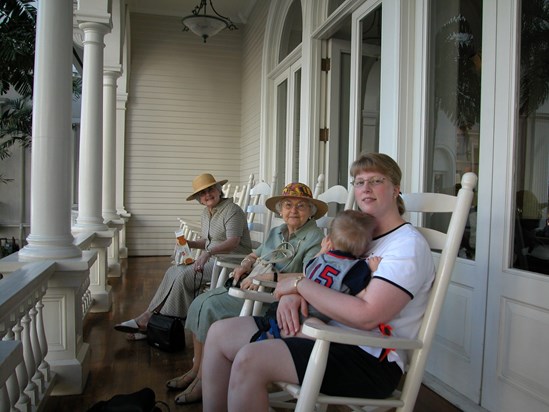2003 January: Relaxing on the Terrace at the Moana Surfrider in Honolulu, Hawaii