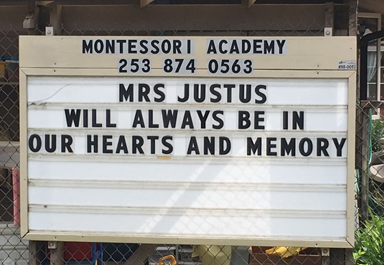 Nano's school (Montessori Academy at Spring Valley) mourns her loss