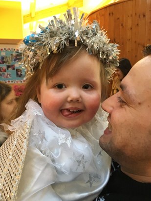 Mila the angel in her first nativity 2016