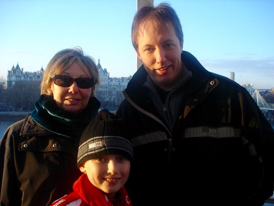 Carol, Lea and Justin on board The London Eye
