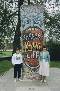 Bex's mum and brother at Imperial War Museum 1990, the trip that started her PhD inspiration and she went on to write her 'Keep Calm and Carry On' book with IWM. 
