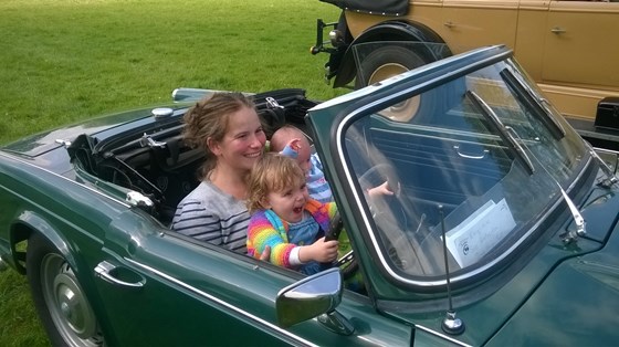 Hattie and Mollie and John in your little green car.