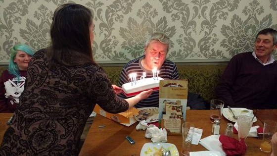 Dad celebrating his 70th birthday, 25 November 2016