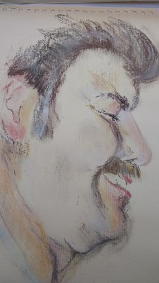 Dad how he was in the 80s/ early 90s. Pastel on paper