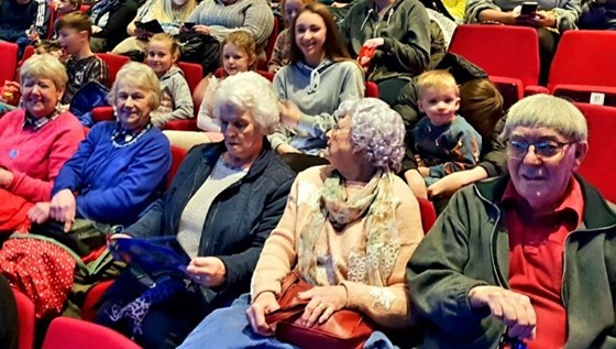 13 of us at the pantomime at The YMCA