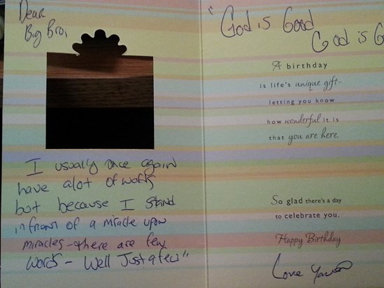  " Words of Sincerity " ( Inside B-day Card )