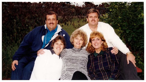 Maggie and four of her siblings in Canada Kent, Scott, Sheryl, and Kathy