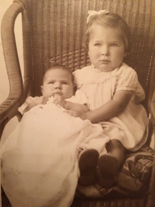 Baby Margaret with older sister Ann